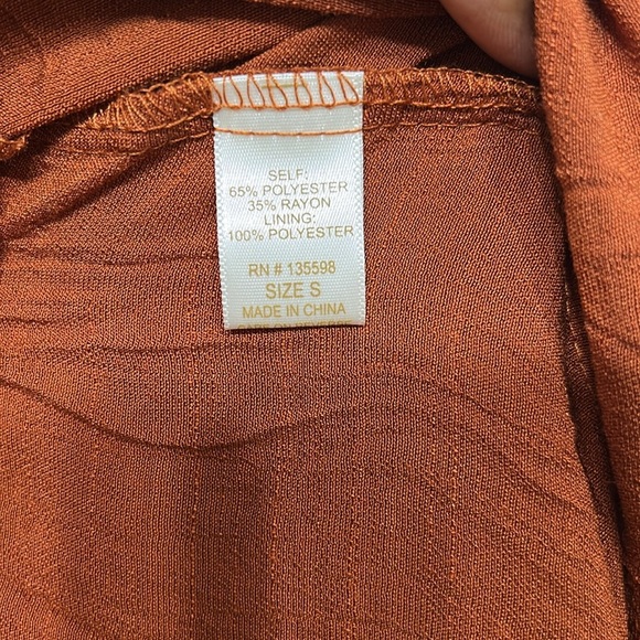 Rust Smocked Ruffle Strap midi Dress - Picture 6 of 11